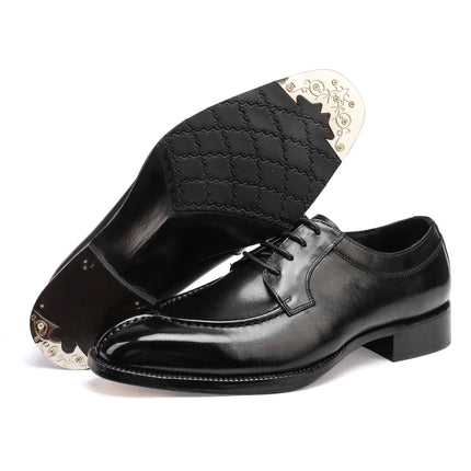 New Style Formal Shoes, Horsehide Business Formal Leather Shoes, Goodyear Genuine Leather Sole, British Style Leather Shoes, Wedding Shoes