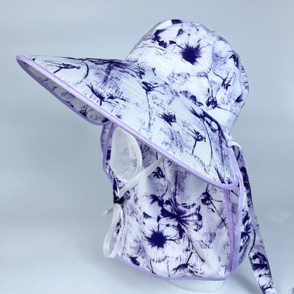 Summer Tea-Picking Sun Protection Hat, Sun Hat for Women, Anti-Uv Hat, Face Mask, Breathable Sun Protection for Cycling and Working