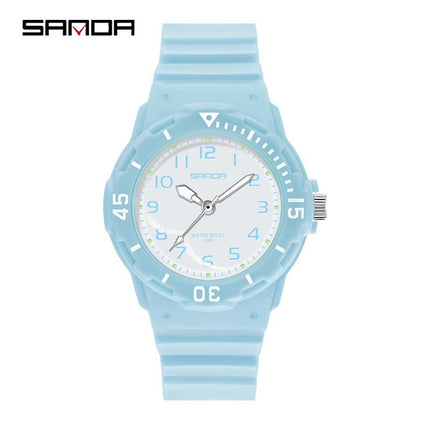 Sanda Watch Fashion All-match Small Fresh Men's and Women's Couple Watch Middle School Students' Simple Waterproof Luminous Quartz Watch