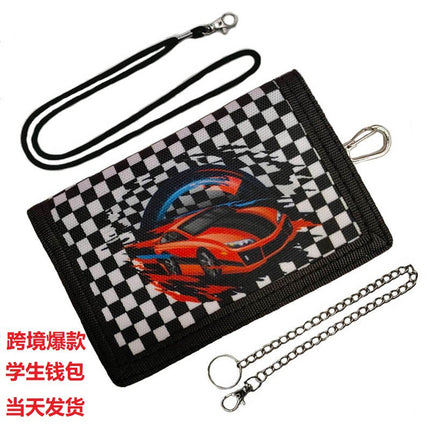 Printed Folding Children's Wallet Boys 2024 Student Cartoon Coin Purse Anime Zipper Girls Wallet Storage