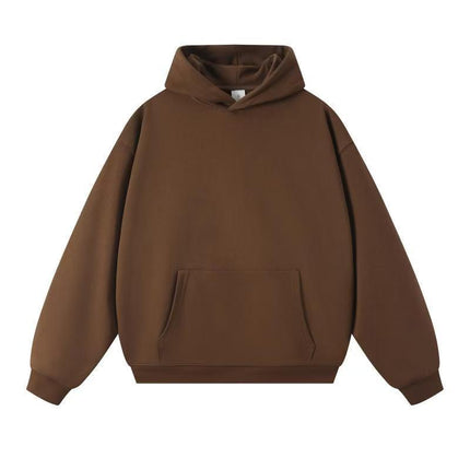 Trendy Brand Heavyweight 400g Terry Crewneck Sweatshirt Couple Pullover Autumn and Winter Thickened Coat Solid Color Loose Unisex Top