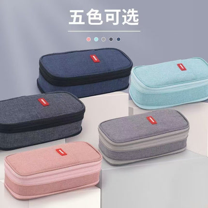 600D Multifunctional Stretchable Pencil Case Stationery Box High Color Value Large Capacity Multifunctional Stationery Pencil Case Portable