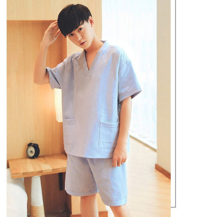 Cotton Sweat Steaming Suit Waffle Fabric Men and Women Couple Sauna Bathing Suit Massage Foot Massage Suit Large Size Home