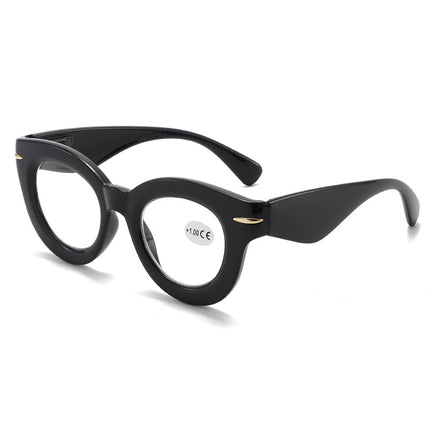 European and American New Style Thick Frame Personalized Reading Glasses, Fashionable Cat-Eye Glasses, Anti-Blue Light Reading Glasses, Unisex