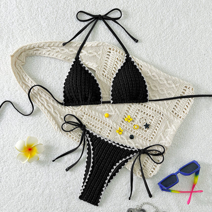 European and American Sexy Bikini Triangle Cup Lace-Up Split Swimsuit Vacation Hot Spring Bikini Amazon Swimsuit