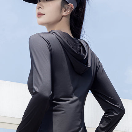 Summer Zipper Hooded Sun Protection Clothing for Women Summer Thin Breathable Outdoor Sunshade Anti-Uv Top Outerwear