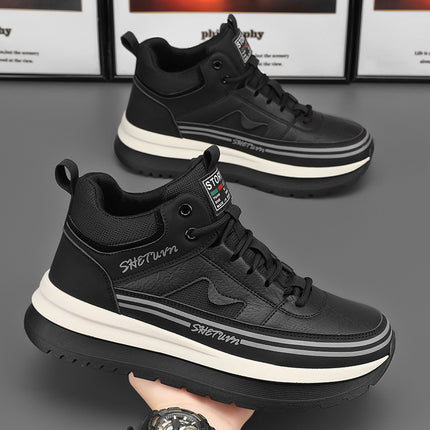 Leather Versatile Casual Microfiber Fashionable Spring Men's Shoes New Sports Shoes Retro Men's Trendy 2025