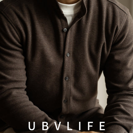 Light Mature Sanding Heat Storage Wool Long Sleeve Shirt Men's Youth Autumn and Winter New Warm Light Mature Inner Base Shirt