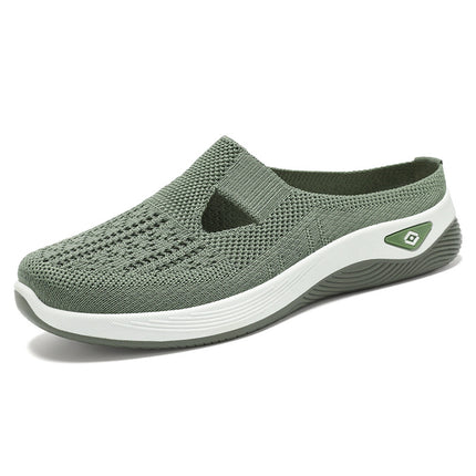 Shoes Women's Summer New Slip-on Slippers Mesh Hollow Casual Shoes Soft Sole Comfortable Moms Shoes