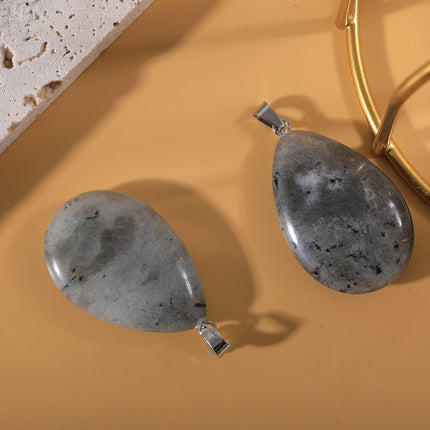 Stall supply natural stone agate pendant opal flat water drop necklace pendant fashion men's and women's jewelry manufacturers wholesale