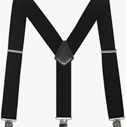 Men's Black Elastic Cross Strap Suspenders with 50mm Width, 5cm Wide Elastic Suspenders, X-Shaped Strong Elastic Suspenders for Foreign Trade