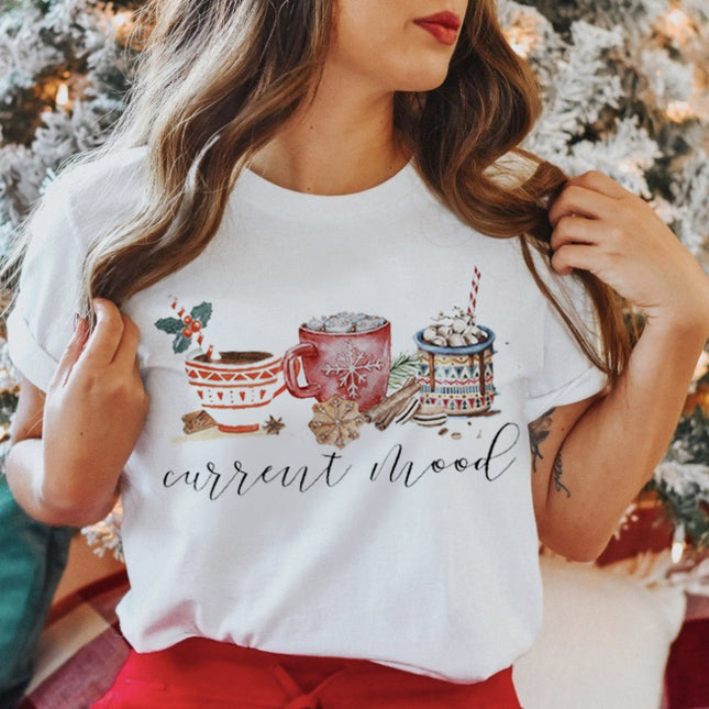 Women's New Product Merry Christmas Christmas Theme Christmas Tree plus size Trendy Top T-Shirt Women