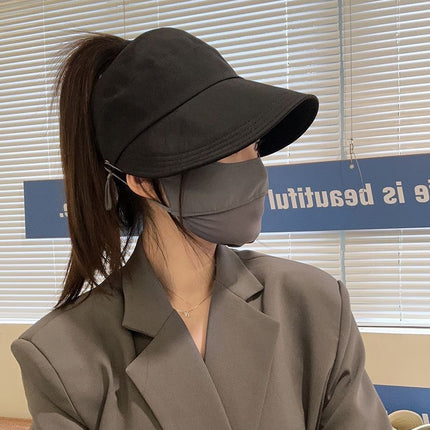 Hat Women's Summer Ruth Same Style Sunscreen Hat Sun Hat Face Coverage Empty Top Fisherman Hat Korean Style Cap Sunshade Hat