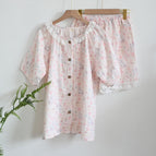 Pink Kitty Short Sleeve Shorts / M