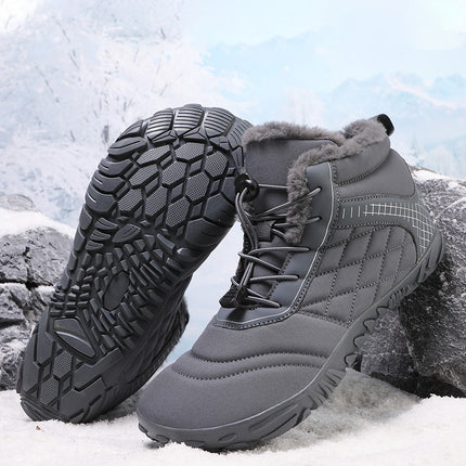 Five-Finger Cotton Shoes, Cold-Proof and Fleece-Lined Snow Boots, Outdoor Cycling Snow Boots, Winter Cotton Shoes, Waterproof Cotton Shoes, Mountaineering Cotton Shoes
