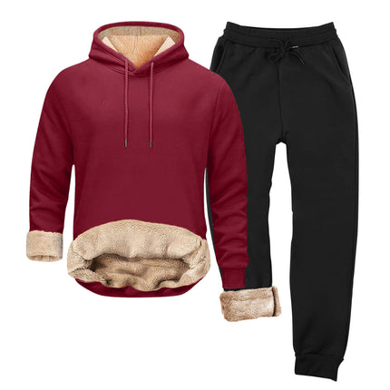AliExpress cross-border autumn and winter new fleece-lined hooded sweater suit Europe and the United States leisure pullover hoodie foreign trade men's clothing