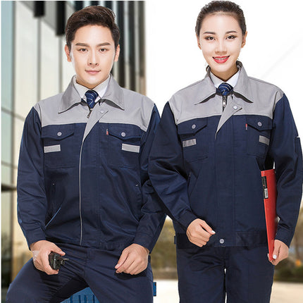 Spring, Autumn and Winter Seasons Long-sleeved Work Clothes suit Dirt-resistant Wear-resistant Work Clothes Factory Clothes Auto Repair Work Clothes Labor Insurance Clothes