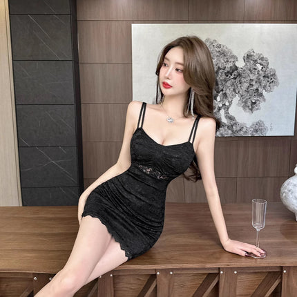 Low-cut Figure Lace Hip Skirt Tight Strap Night Head Shop Sexy dress Women