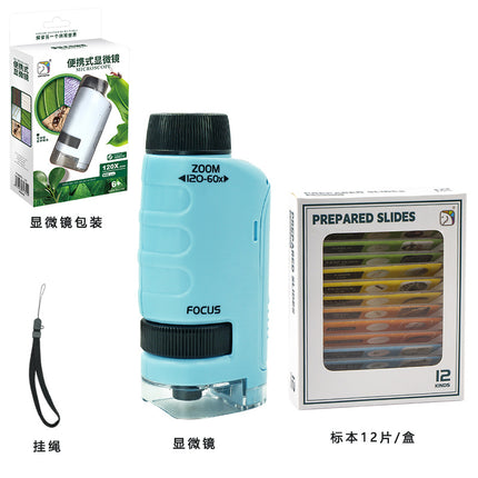 Cross-border Children's Microscope Can See Bacteria Primary and Secondary School Students Gifts Handheld Portable Outdoor Observation Toys
