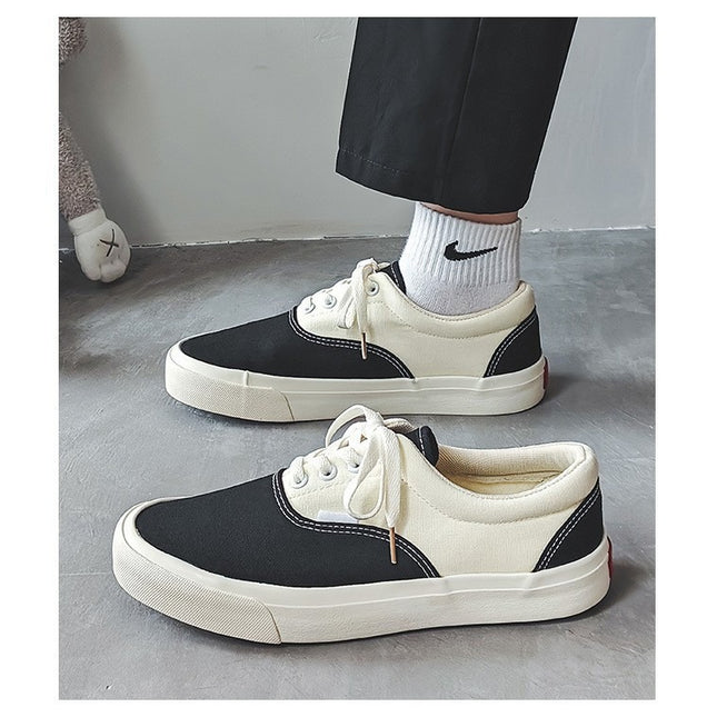Spring and Autumn New Color-matching Casual Canvas Shoes Women's Korean Style ulzzang Couple's Skate Shoes Student Trendy Board Shoes