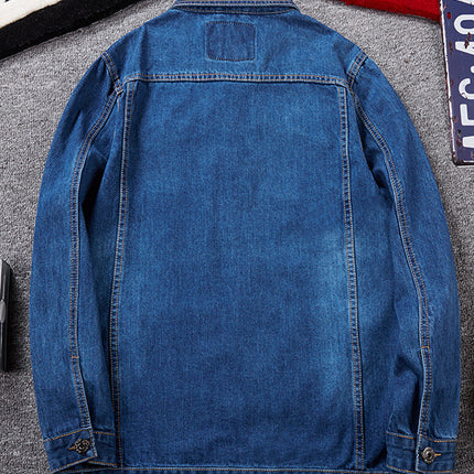 Autumn Temu Plus Size Men's Cross-Border Denim Jacket Plus Fat Plus Size Aliexpress Top Plus Size Amazon Jacket