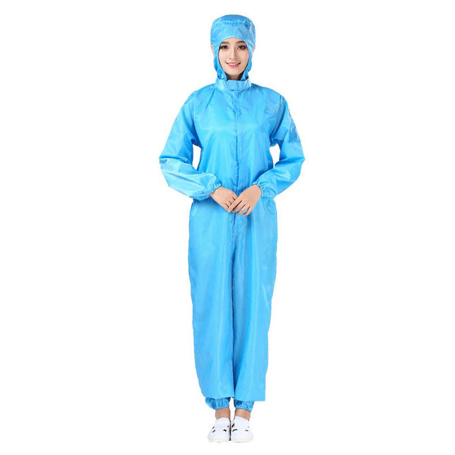 Anti-static coveralls hooded purification workshop dust-free overalls spray paint protection dust-proof blue breeding dust-free clothing