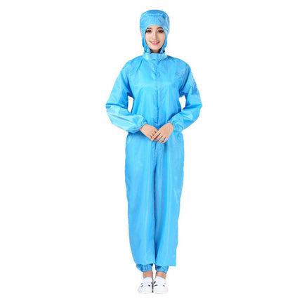 Anti-static coveralls hooded purification workshop dust-free overalls spray paint protection dust-proof blue breeding dust-free clothing