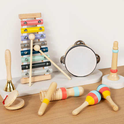 Cross-border early education children's simulation musical instrument Orff percussion instrument drum rattle sand hammer toy music suit
