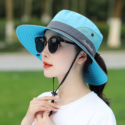 Hat Women's Summer Sun Hat Women's Sunscreen Hat Foldable Early Spring Breathable Sunshade Outdoor Mountaineering Leisure Fisherman Hat
