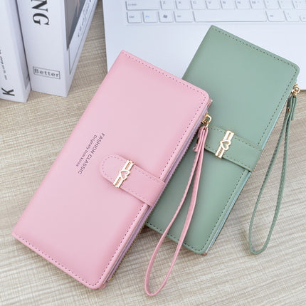 New Wallet Women's Long Multi-Card Holder Zipper Buckle Wallet Fashionable Simple Soft Wallet Change Clutch Bag