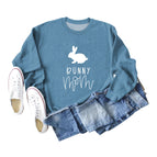 Blue Sweater (White font) / S