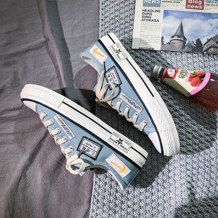 New Low-top Canvas Men's Shoes 2024 Summer Breathable Casual Korean Fashionable Men's Shoes All-match Sports Student Sneakers