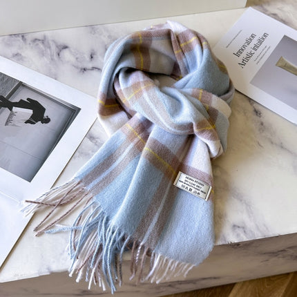 Solid Color Scarf Women's Winter 2024 New Big Brand Korean Style Cashmere Wool Winter Warm Neck Shawl Ins Card