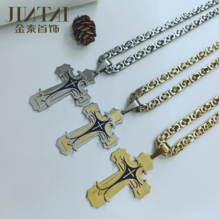 Factory direct Amazon AliExpress European and American fashion personality stainless steel men's pendant necklace wholesale