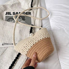 Brown with white/pearl bag