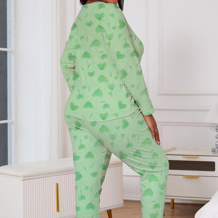 Cross-border plus size Women's Fleece Pajamas Autumn and Winter Casual Simple Pullover Crewneck Long Sleeve Pants Home Clothes