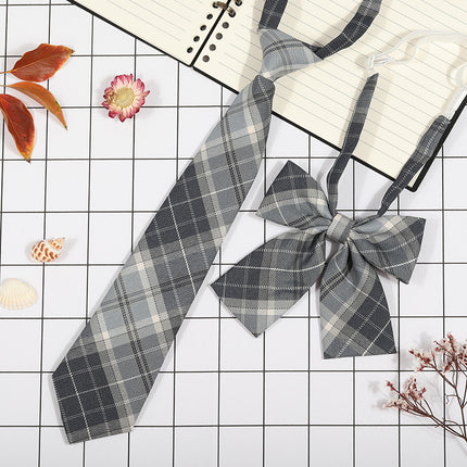 Japanese Plaid JK Tie Tie Set Women's College Style Graduation Photo Free Accessories Korean Style Bow Mariners Suit
