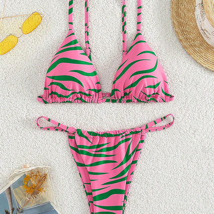 Yiyou 2025 New Multi-Color Bikini Sexy Simple Stripesd Strap European and American Sexy Three-Point Bikini