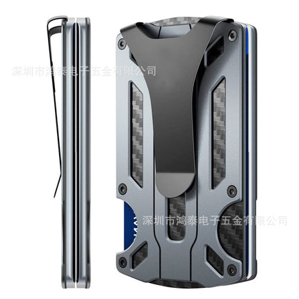 Factory spot new aluminum alloy card holder RFID anti-theft card bag metal air tag ultra-thin men's wallet