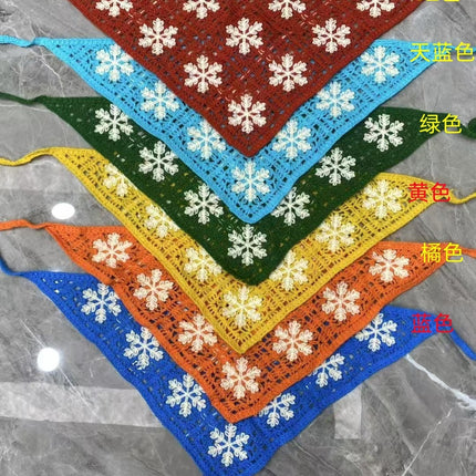 Hot Girl Internet Celebrant Photo Flower French Style Triangle Scarf Headscarf Women's Cute Knitted Hair Band Silk Scarf High-grade Headwear Summer