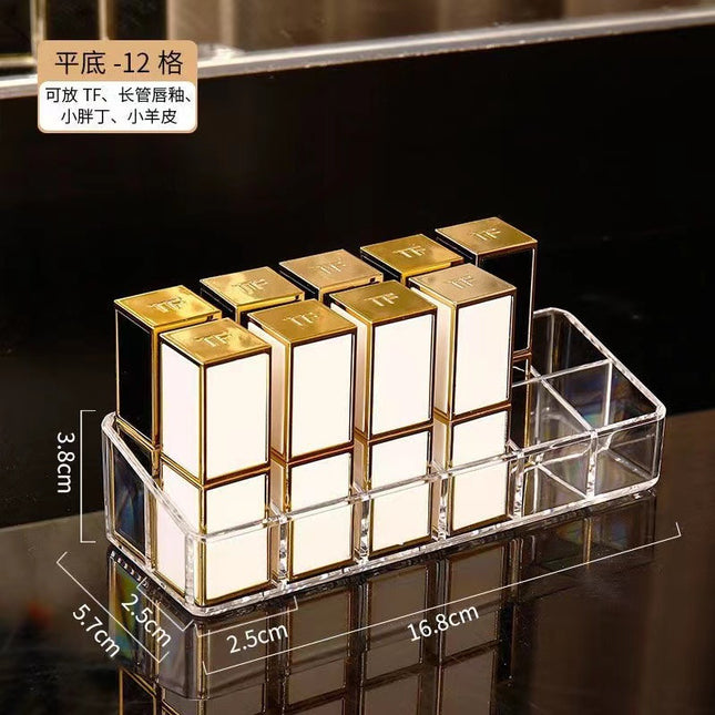 Diamond pattern lipstick storage box grid fish-shaped vertical cosmetics storage rack transparent lipstick lip glaze display rack cross-border