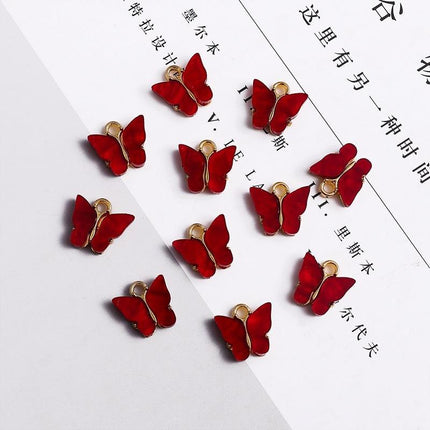 AliExpress Alloy Acrylic Butterfly Pendant Handmade Pendant DIY Earrings Accessories Bracelet Necklace Jewelry