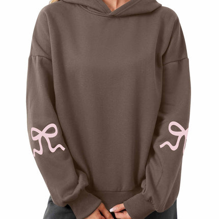 Europe and the United States cross-border pullover Wei hoodie bow autumn and winter round neck long sleeve sweater loose fleece-lined