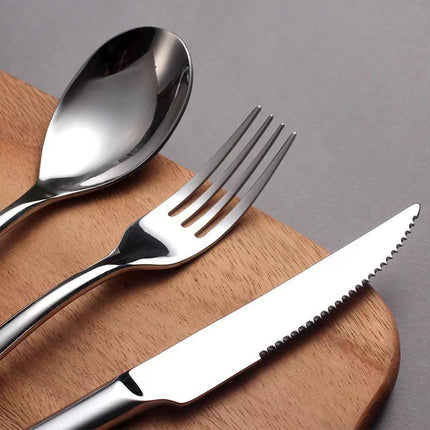 3 04 months light steak knife fork spoon thickened stainless steel tableware western food knife fork spoon dessert spoon upscale hotel restaurant