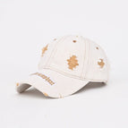 Hole in brim letter - beige / Adjustable