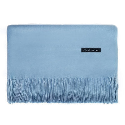 High-End Warm Imitation Cashmere Scarf for Women in Autumn and Winter Pure Color Elegant Versatile Tassel Shawl Fashionable Outer Dual-Purpose Scarf