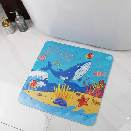 53*53cm bathroom anti-slip mat children's cartoon shower mat toilet mat PVC foreign trade spot hair generation
