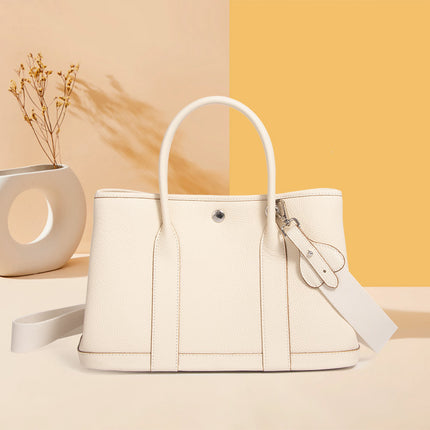 2025 New Women's Bag Top Layer Cowhide Large Capacity High-end Garden Bag Fashionable All-match Commuter Leather Handbag