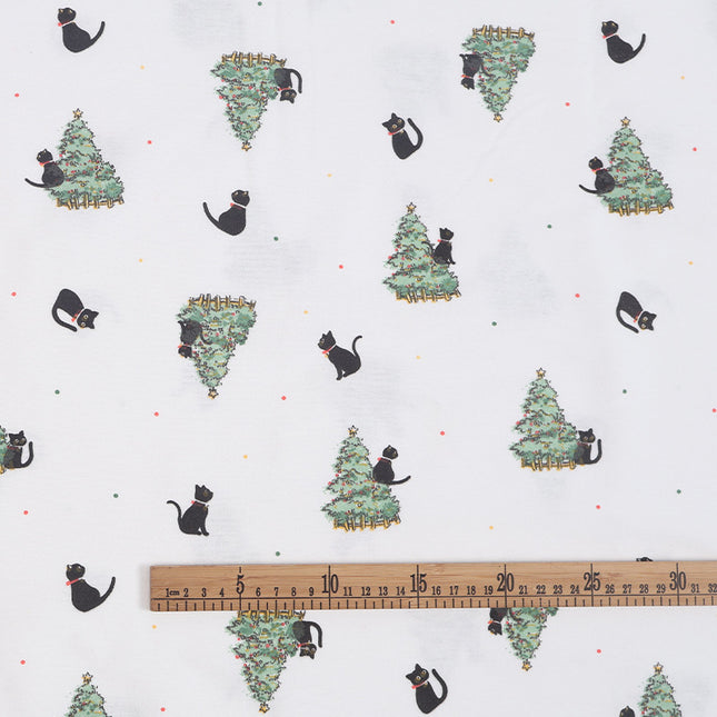 Cotton Water Slurry Printed Fabric Christmas Watch Cat Floral Cloth Autumn and Winter Home Clothes Set Scarf Children's Clothing Fabric