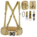 Belt + waistband + strap + waist bag + double tool bag + water bottle buckle + keychain + carabiner + eagle beak hook (cp camouflage)